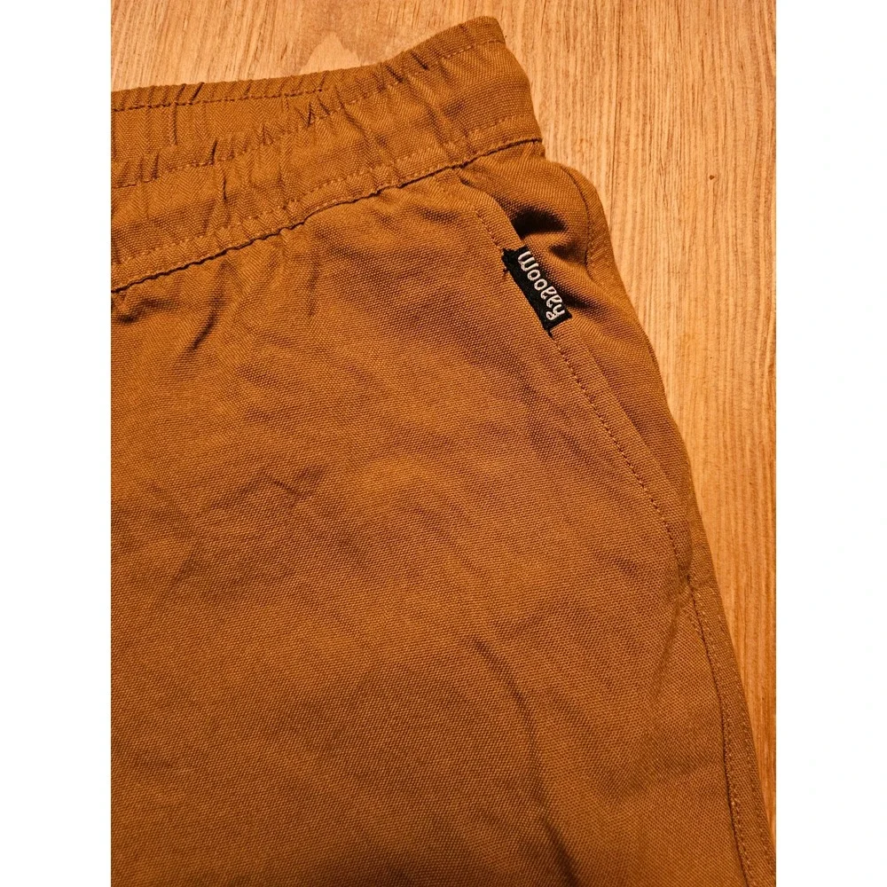 Woolly Clothing Co Merino Wool Canvas Pants Brown Mens Large Elastic Waist 0184